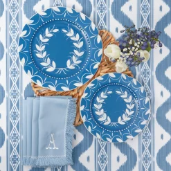 French Blue Garland Dinner & Starter Plates (Set Of 8)|Mrs. Alice Discount
