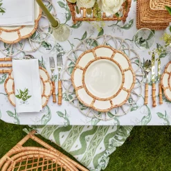 Frilled Green Ikat Seat Pad Cushion|Mrs. Alice Online