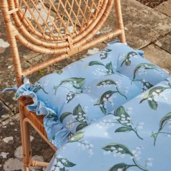 Frilled Lily Of The Valley Seat Pad Cushion|Mrs. Alice Clearance