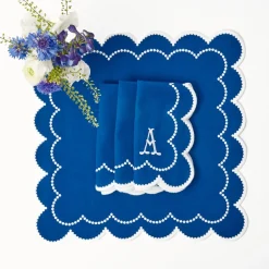 Gabrielle Blue Placemats & Napkins (Set Of 4)|Mrs. Alice Outlet