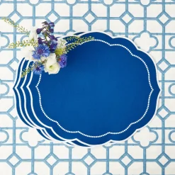 Gabrielle Blue Placemats & Napkins (Set Of 4)|Mrs. Alice Outlet