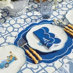 Gabrielle Blue Placemats & Napkins (Set Of 4)|Mrs. Alice Outlet
