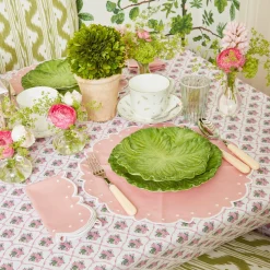 Green & White Rim Water Glasses (Set Of 4)|Mrs. Alice Outlet