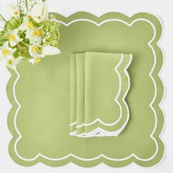 Green Applique Napkins (Set Of 4)|Mrs. Alice Outlet