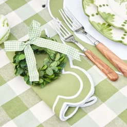 Green Applique Napkins (Set Of 4)|Mrs. Alice Outlet