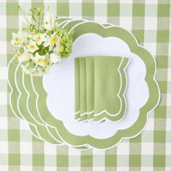 Green Applique Napkins (Set Of 4)|Mrs. Alice Outlet