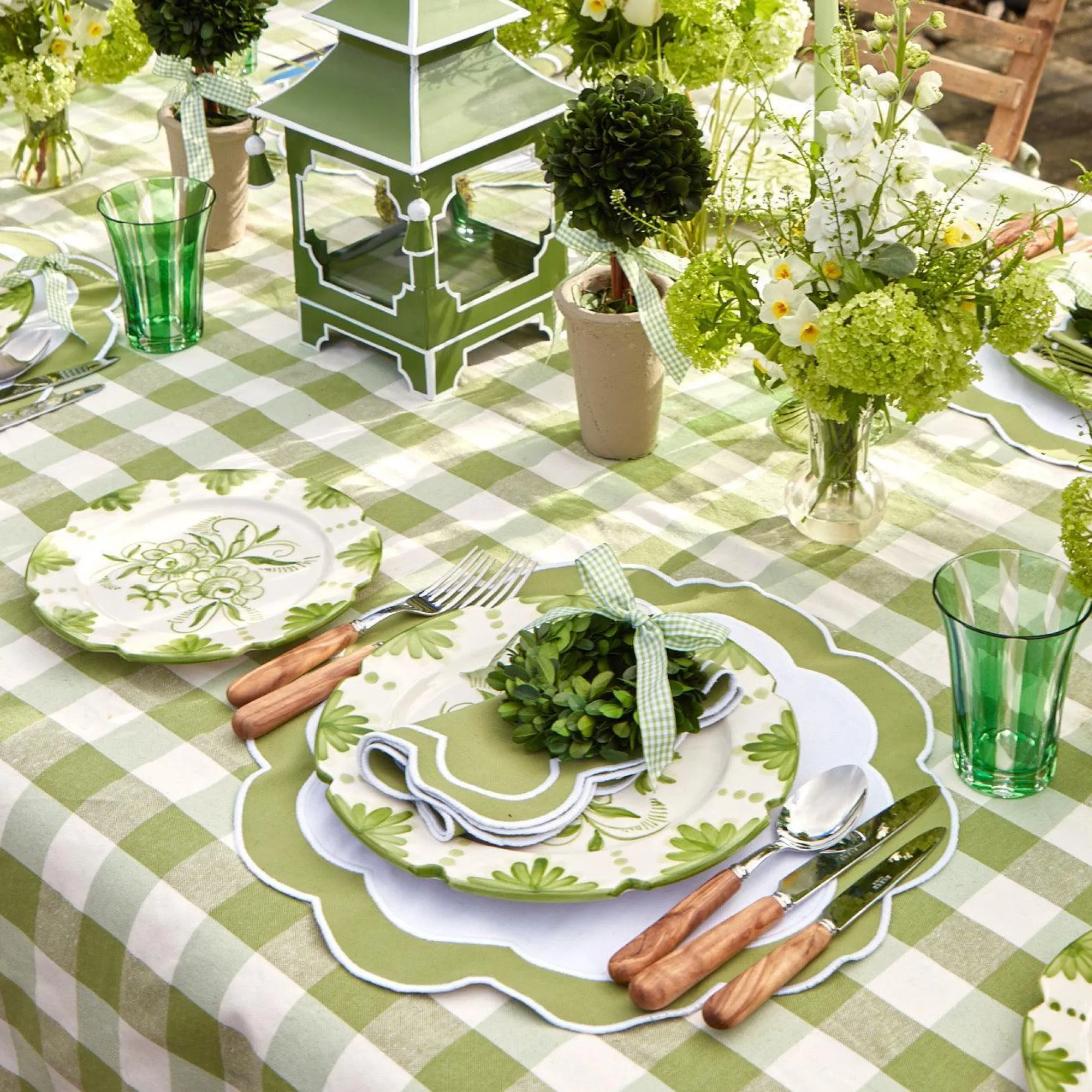 Green Applique Napkins (Set Of 4)|Mrs. Alice Outlet