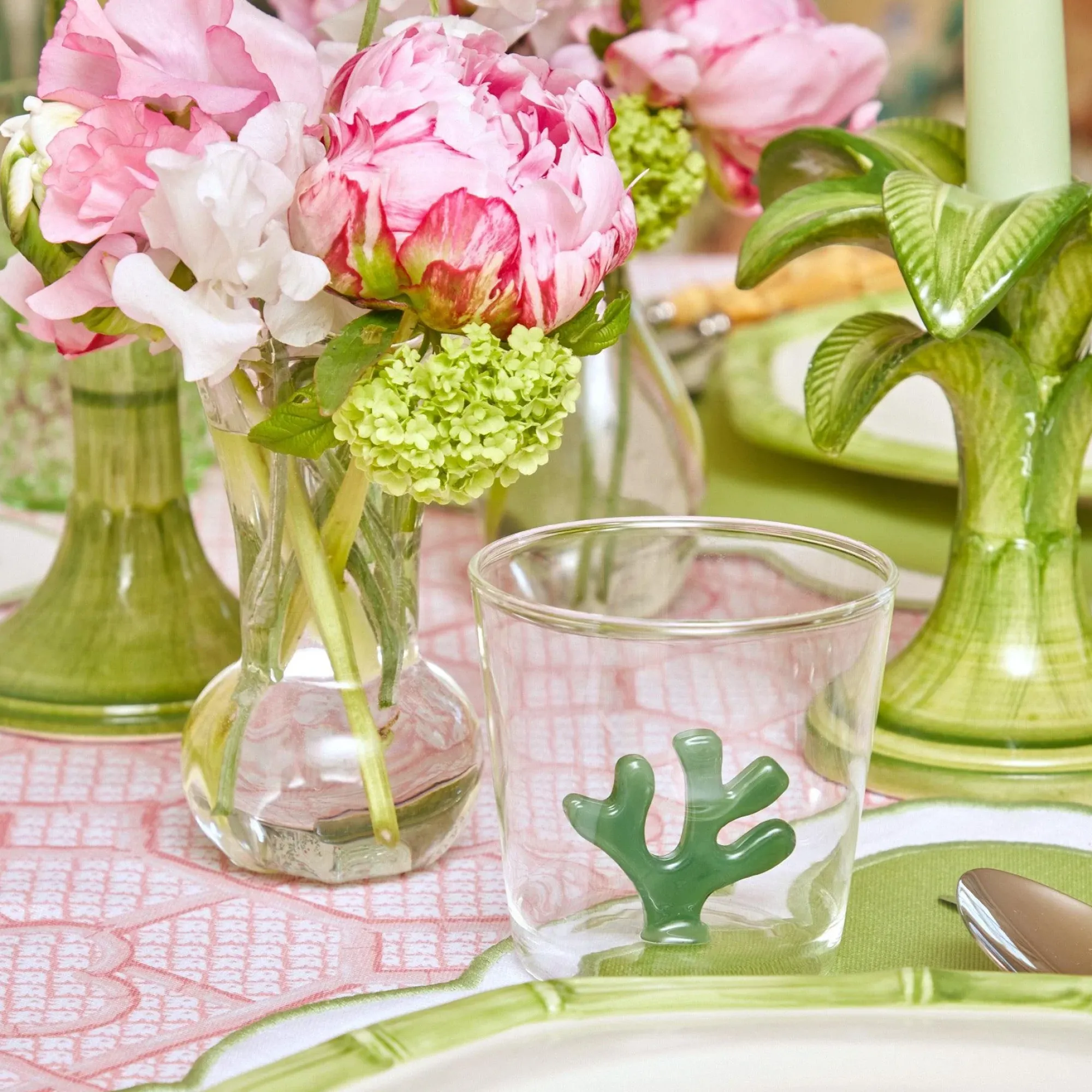 Green Coral Glasses (Set Of 4)|Mrs. Alice Best