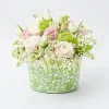 Green Floral Tole Scalloped Planter|Mrs. Alice Hot