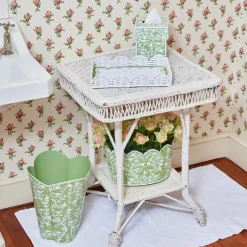 Green Floral Tole Tissue Box|Mrs. Alice New