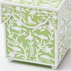 Green Floral Tole Tissue Box|Mrs. Alice New