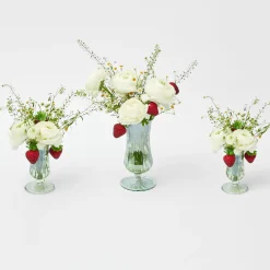 Green Fluted Vase Set|Mrs. Alice Best