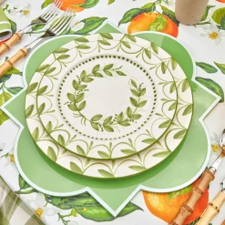 Green Garland Dinner Plate|Mrs. Alice