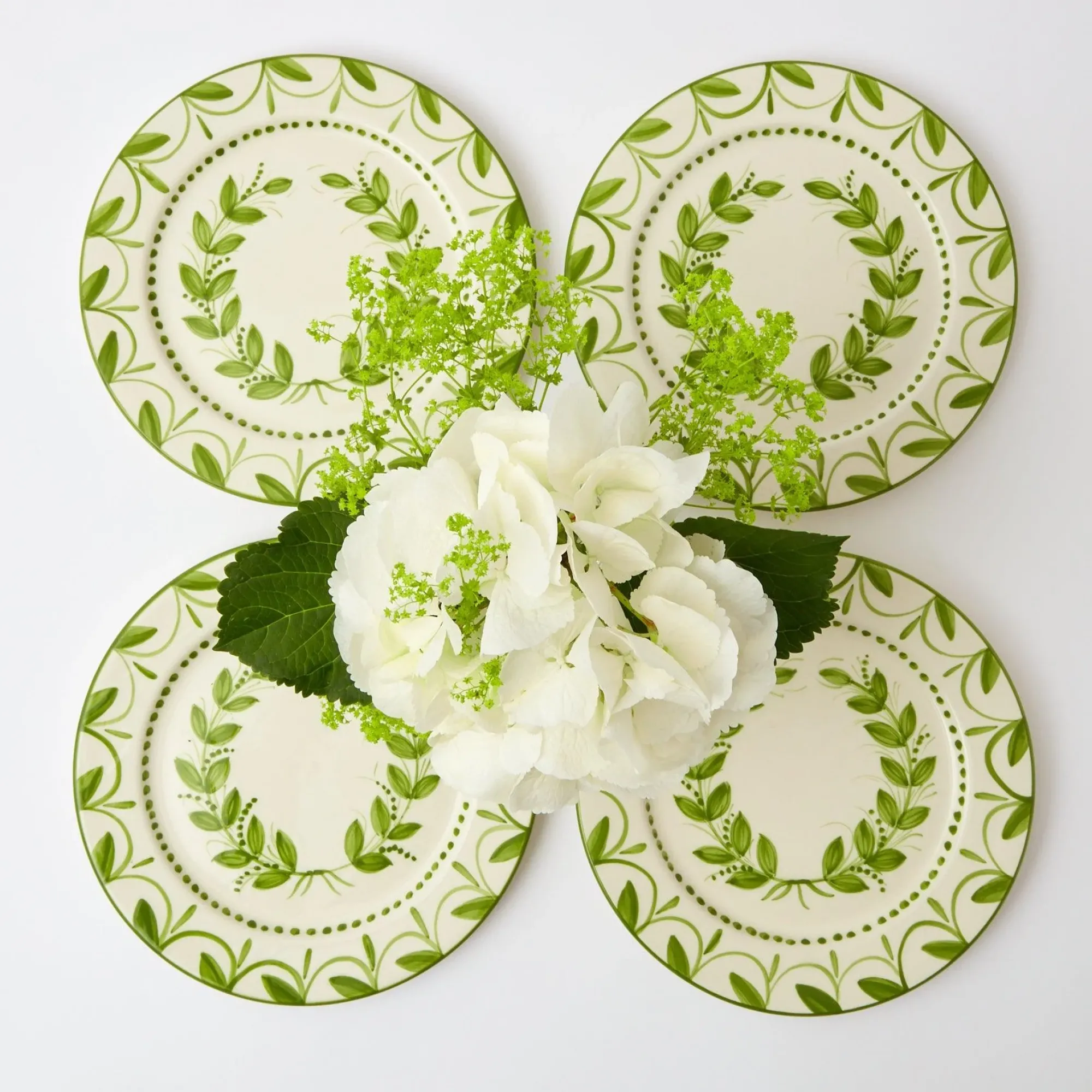Green Garland Starter Plates (Set Of 4)|Mrs. Alice Discount
