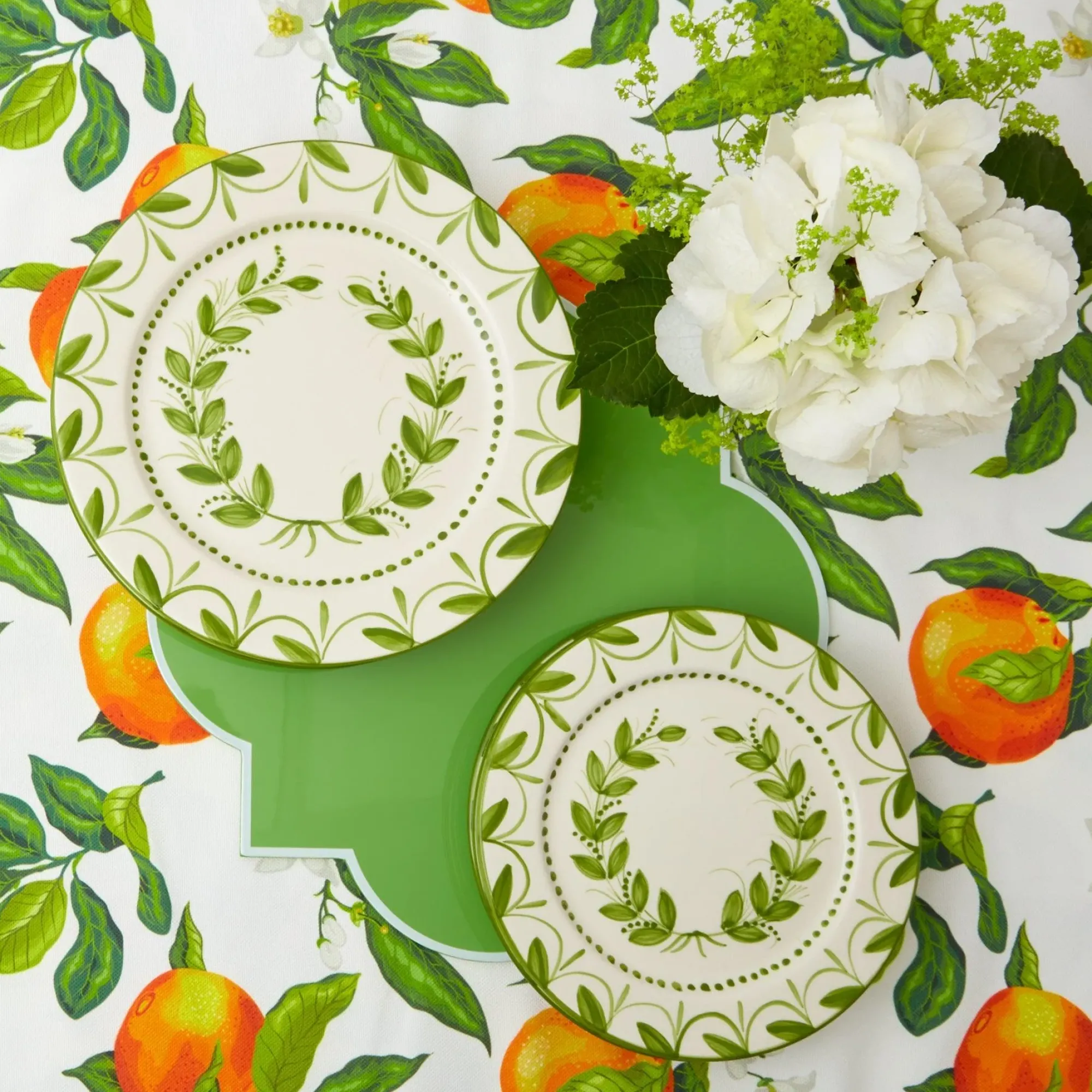 Green Garland Starter Plates (Set Of 4)|Mrs. Alice Discount