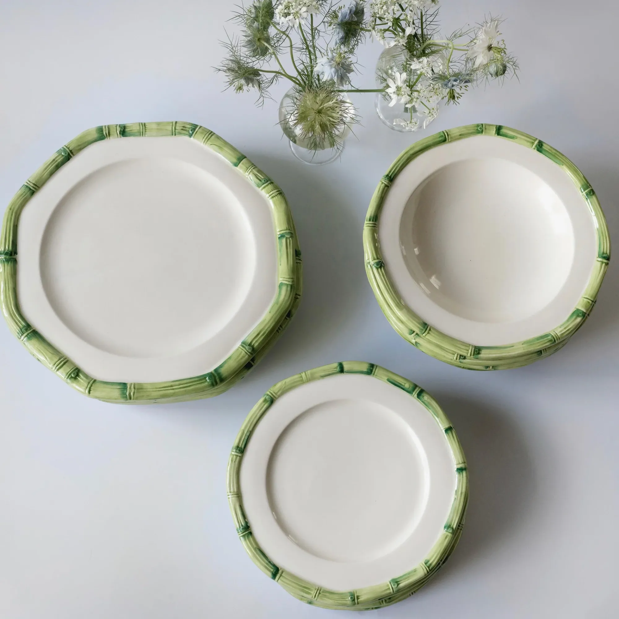 Green Geometric Bamboo Starter Plate (Set Of 4)|Mrs. Alice New