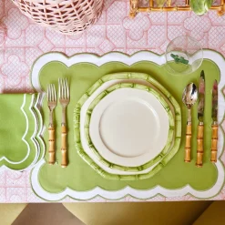 Green Geometric Bamboo Starter Plate|Mrs. Alice Best