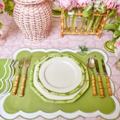 Green Geometric Bamboo Starter Plate|Mrs. Alice Best