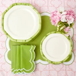 Green Geometric Bamboo Starter Plate|Mrs. Alice Best