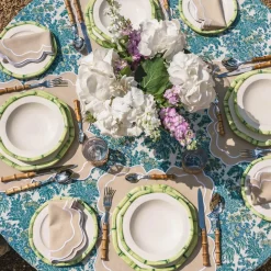 Green Geometric Bamboo Starter Plate (Set Of 4)|Mrs. Alice Sale