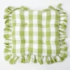 Green Gingham Ruffle Seat Pad Cushion|Mrs. Alice Online