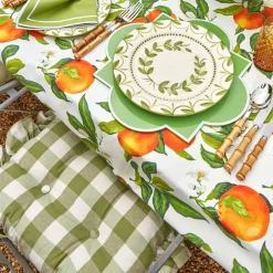 Green Gingham Ruffle Seat Pad Cushion|Mrs. Alice Online