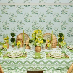 Green Ikat Tablecloth|Mrs. Alice Sale