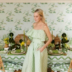 Green Ikat Tablecloth|Mrs. Alice Sale