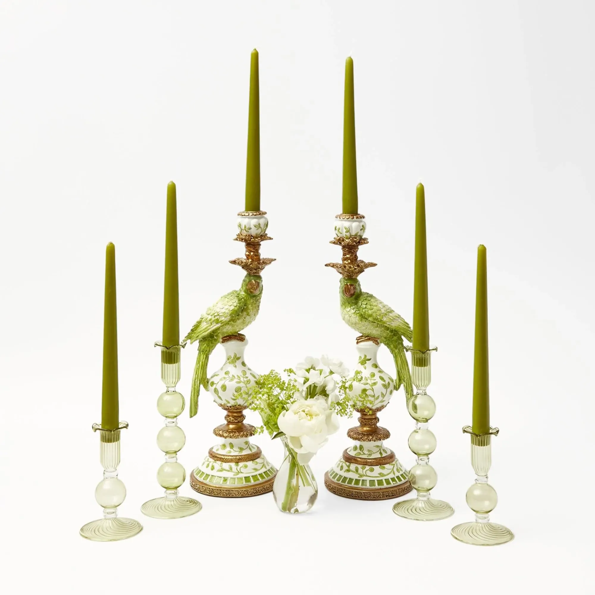 Green Parrot Candlescape|Mrs. Alice Sale
