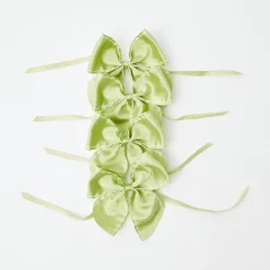 Green Saddle Stitch Napkin Bows (Set Of 4)|Mrs. Alice New