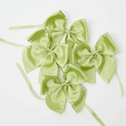 Green Saddle Stitch Napkin Bows (Set Of 4)|Mrs. Alice New