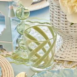 Green Swirl Outdoor Glasses (Set Of 6)|Mrs. Alice Sale