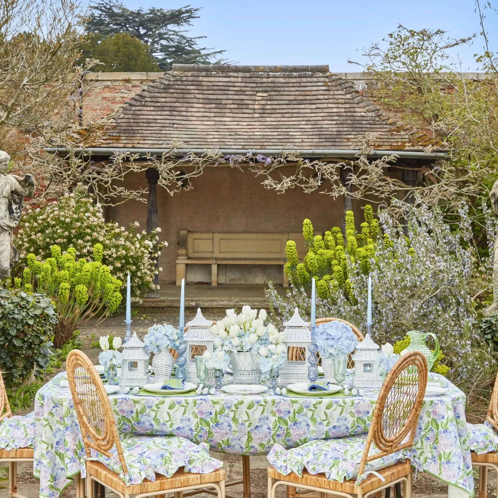 Green White Rim Frilled Glasses (Set Of 4)|Mrs. Alice Best