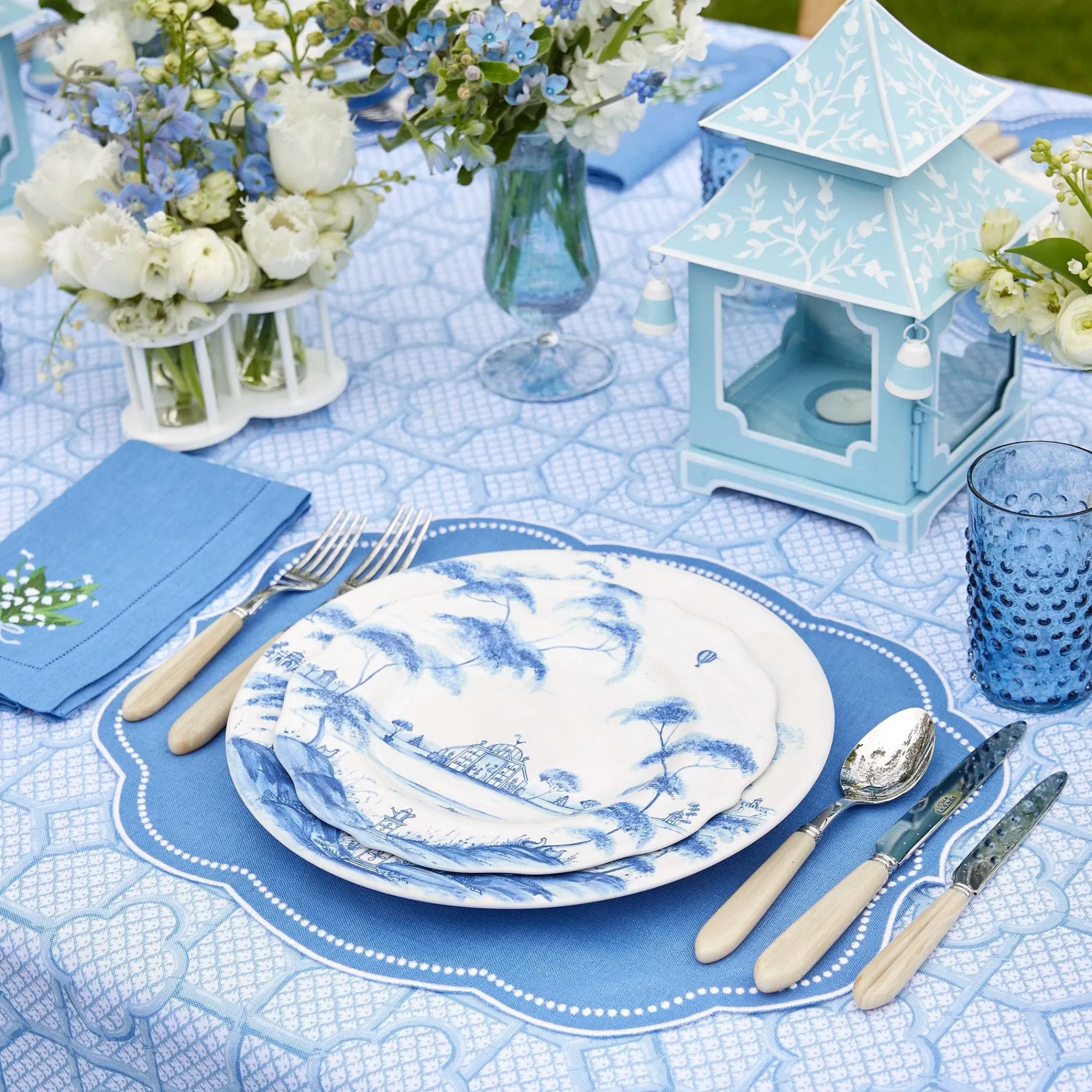 Hobnail Navy Glasses & Jug Set|Mrs. Alice Discount