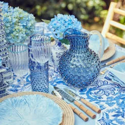 Hobnail Navy Glasses & Jug Set|Mrs. Alice Discount