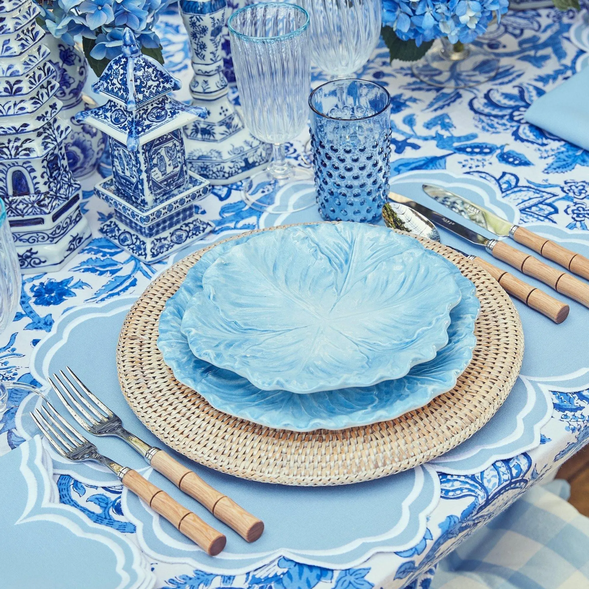 Hobnail Navy Glasses & Jug Set|Mrs. Alice Discount