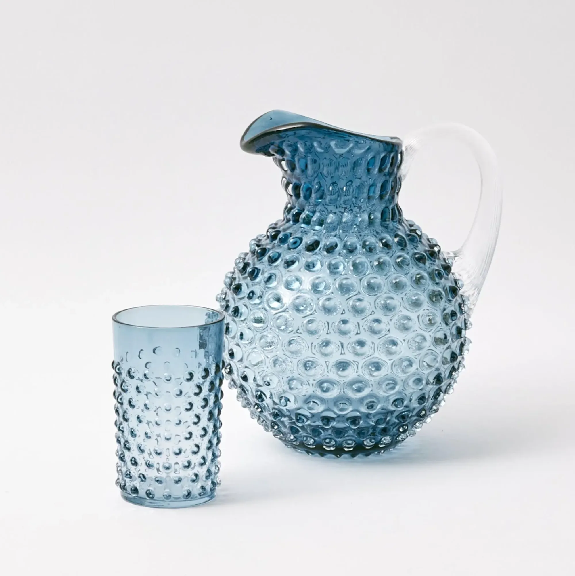 Hobnail Navy Glasses (Set Of 6)|Mrs. Alice Sale