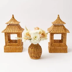 Honey Rattan Pagoda Lantern|Mrs. Alice Clearance