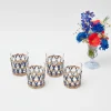 Ink Raffia Water Glasses (Set Of 4)|Mrs. Alice
