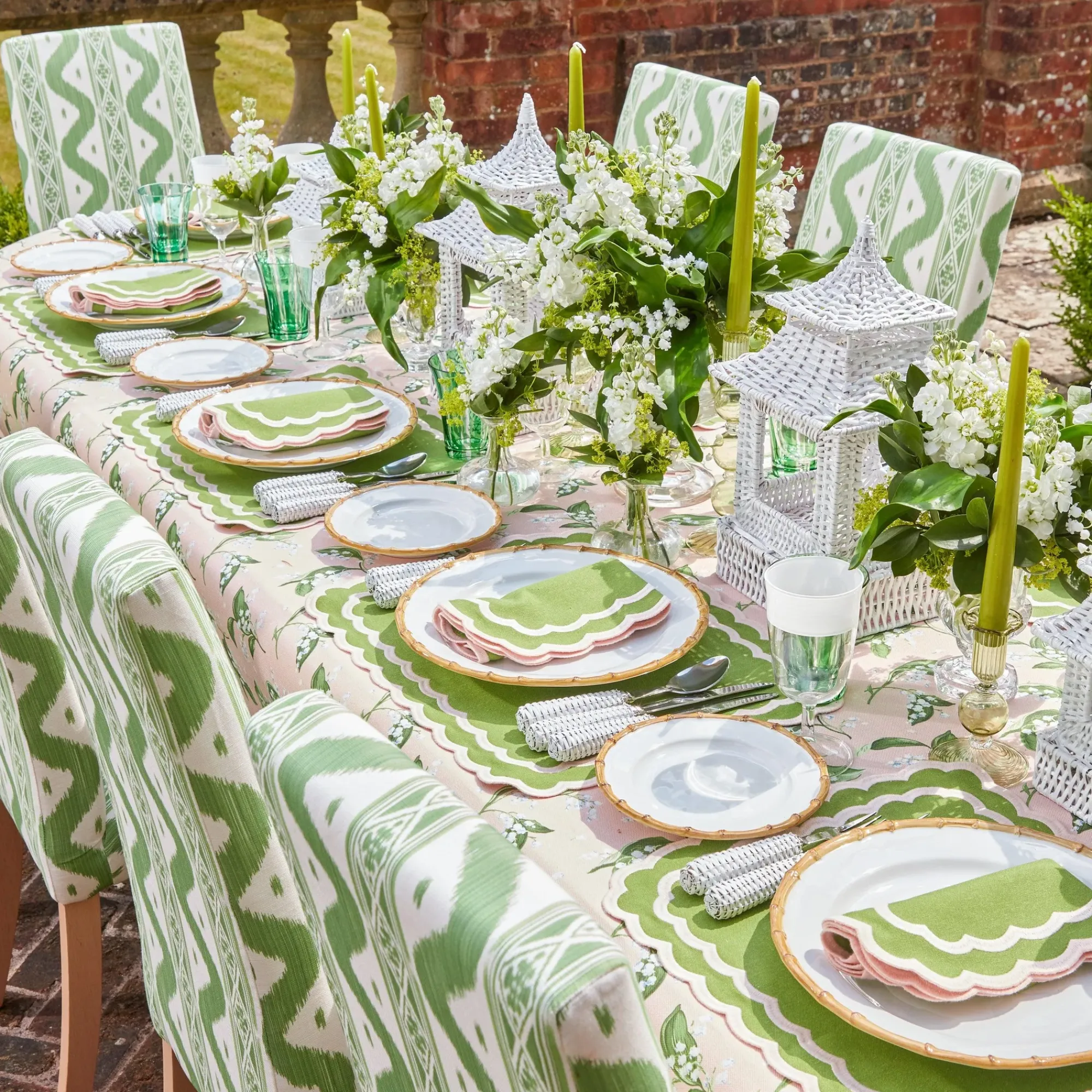 Isla Green & Pink Placemats (Set Of 4)|Mrs. Alice Clearance