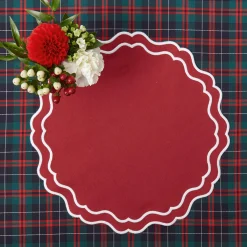 Katherine Berry Red Placemats (Set Of 4)|Mrs. Alice Outlet