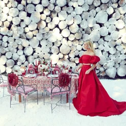 Large Ruby Red Velvet Bow|Mrs. Alice Clearance