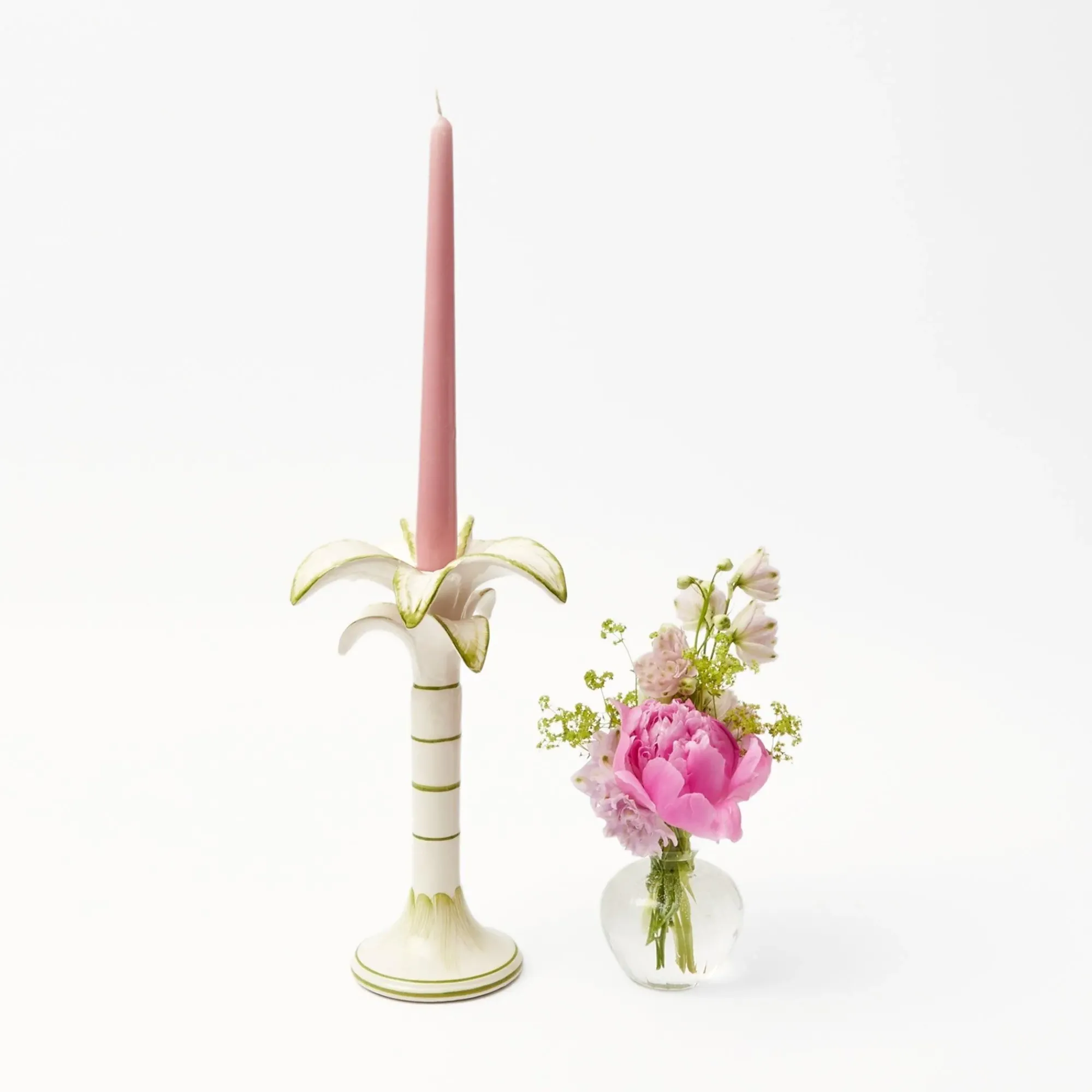 Large White Palm Candle Holder|Mrs. Alice Clearance