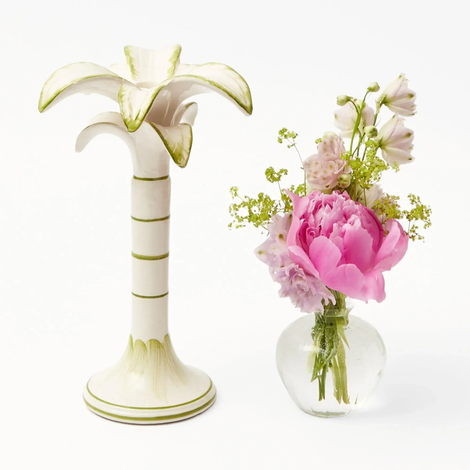 Large White Palm Candle Holder|Mrs. Alice Clearance