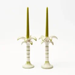 Large White Palm Candle Holder|Mrs. Alice Clearance