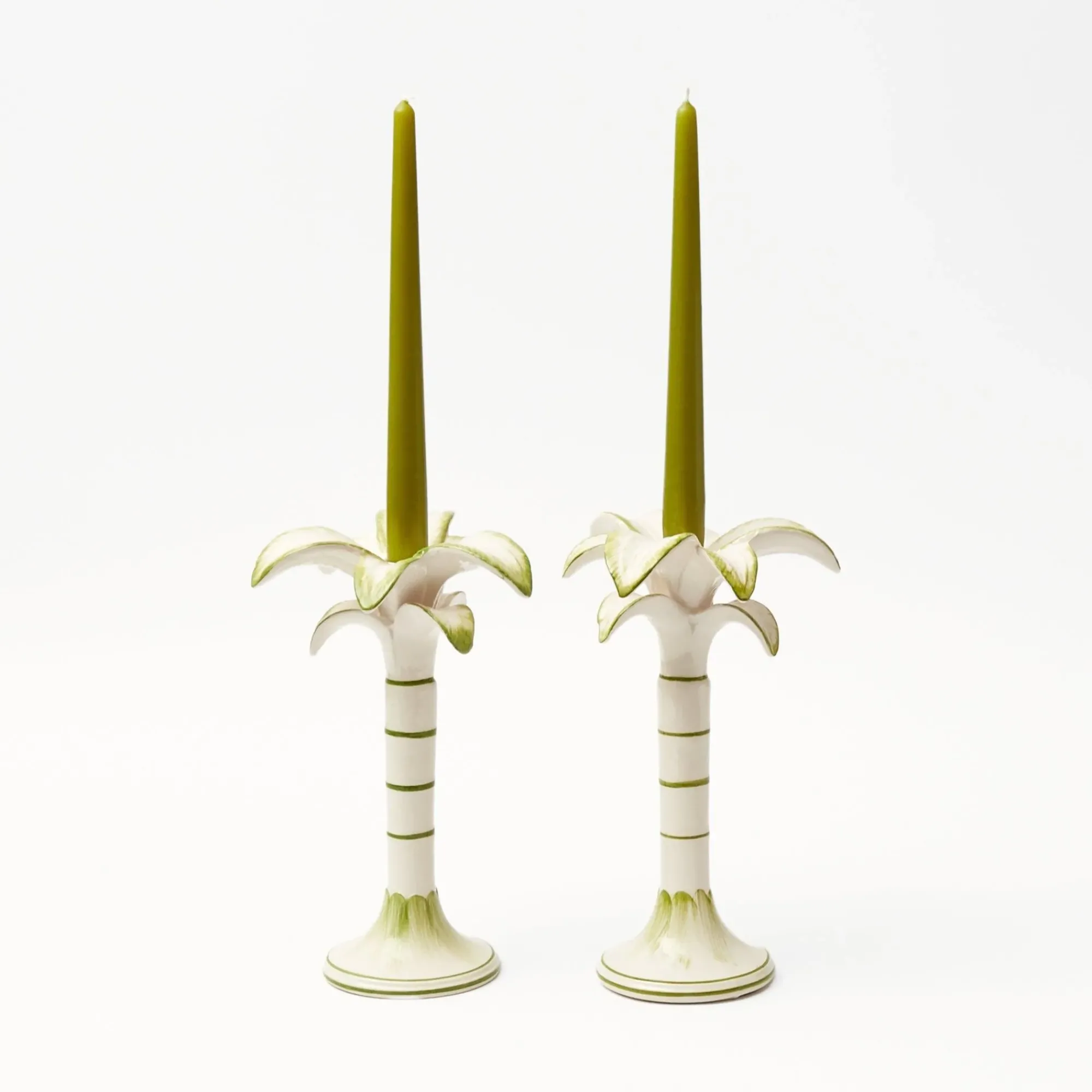 Large White Palm Candle Holder|Mrs. Alice Clearance