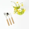 Light Brown Rattan Effect Childrens Cutlery (3 Piece)|Mrs. Alice Outlet