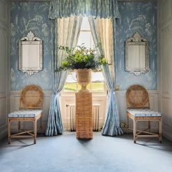 Liliana Scalloped Rattan Pedestal And Urn|Mrs. Alice Best