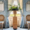 Liliana Scalloped Rattan Pedestal And Urn|Mrs. Alice Clearance