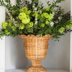 Liliana Scalloped Rattan Urn|Mrs. Alice Best